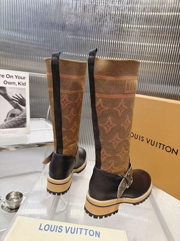 LV 니트 패치 하이탑 라이더 부츠 001-278736