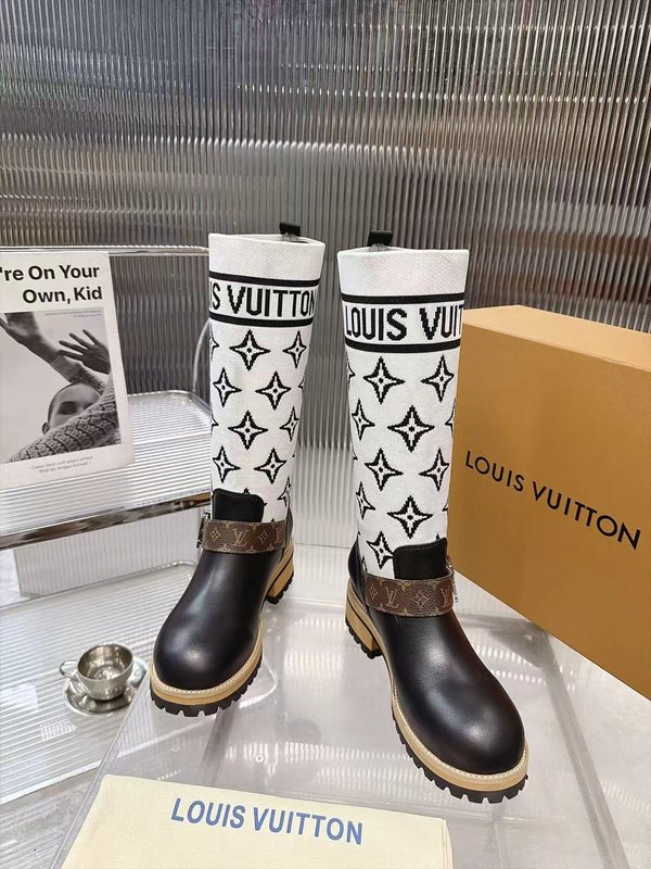 LV 니트 패치 하이탑 라이더 부츠 001-278737