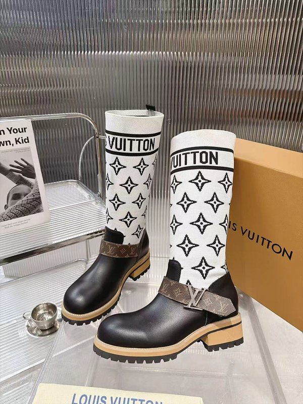 LV 니트 패치 하이탑 라이더 부츠 001-278737