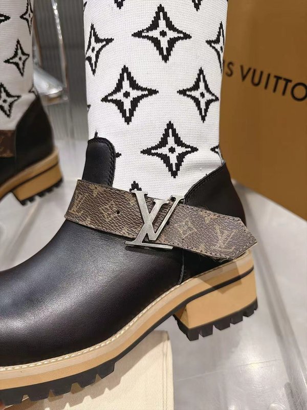 LV 니트 패치 하이탑 라이더 부츠 001-278737
