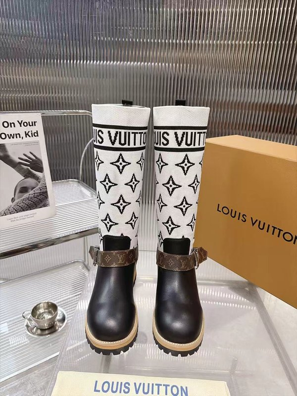 LV 니트 패치 하이탑 라이더 부츠 001-278737