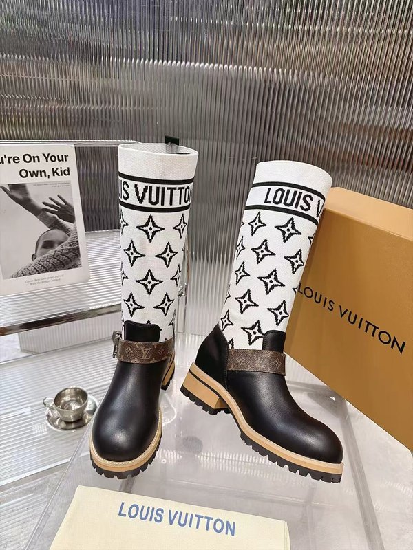 LV 니트 패치 하이탑 라이더 부츠 001-278737