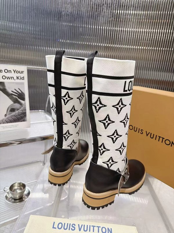 LV 니트 패치 하이탑 라이더 부츠 001-278737