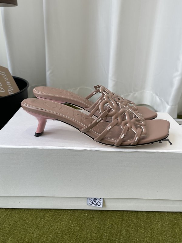 LOEWE 하이힐 가죽 슬리퍼 001-278848