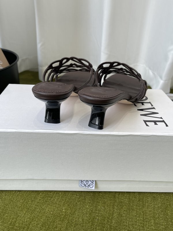 LOEWE 로에베 하이힐 가죽 슬리퍼 001-278850
