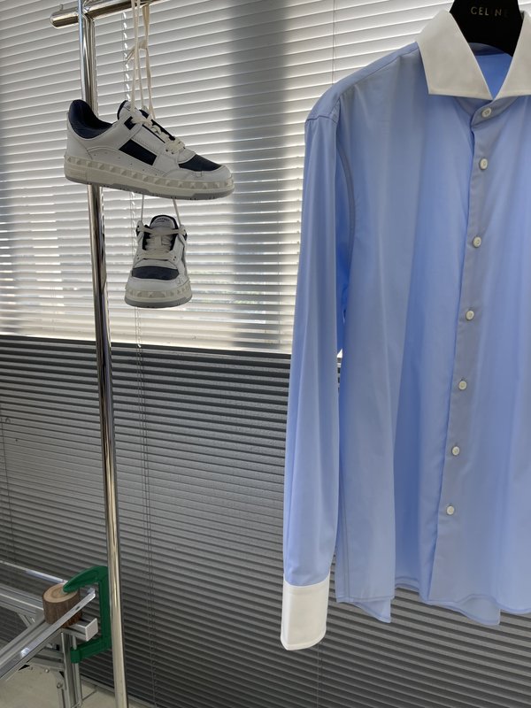 Prada 컬러 대비 칼라 포플린 셔츠 001-278910