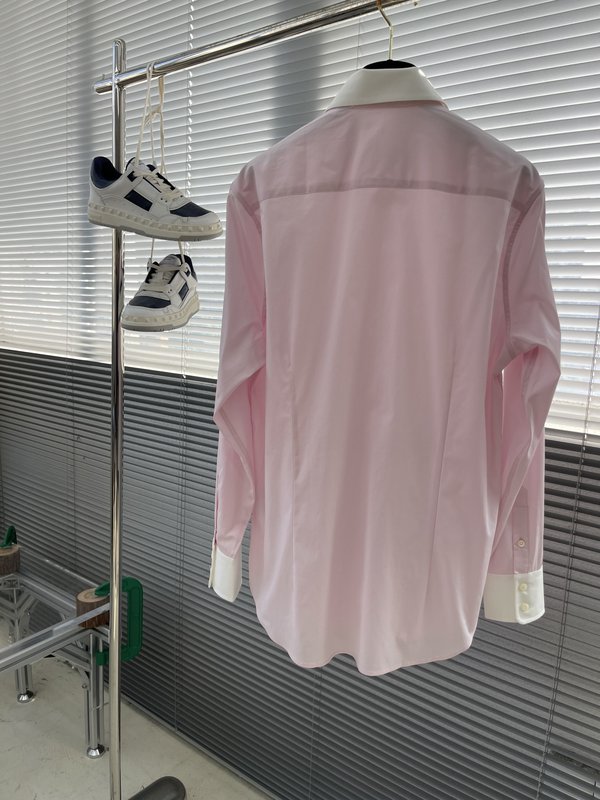 PRAD 투톤 칼라 포플린 미세 탄력 셔츠 001-278911