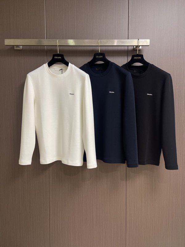 Prada 남성 라운드넥 긴팔 티셔츠 001-278922