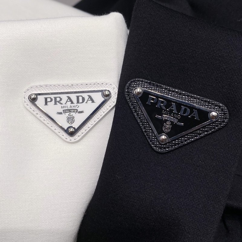 PRAD*A 남성 턴다운 칼라 긴팔 티셔츠 001-278951
