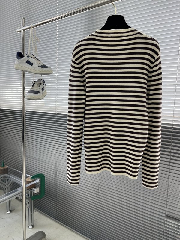 프라다 스트라이프 자수 크루넥 스웨터 001-278954