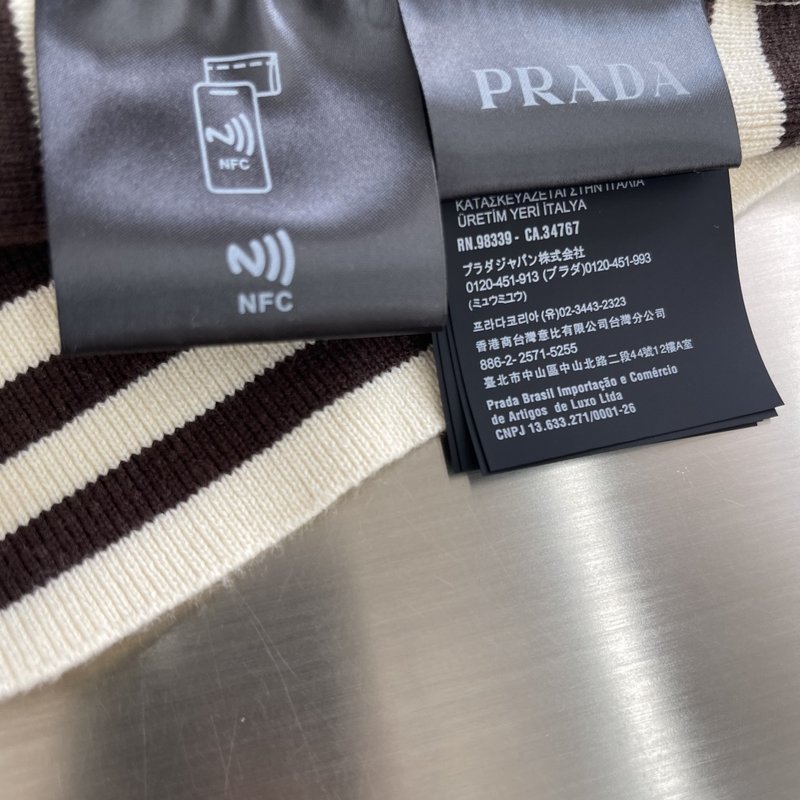 프라다 스트라이프 자수 크루넥 스웨터 001-278954
