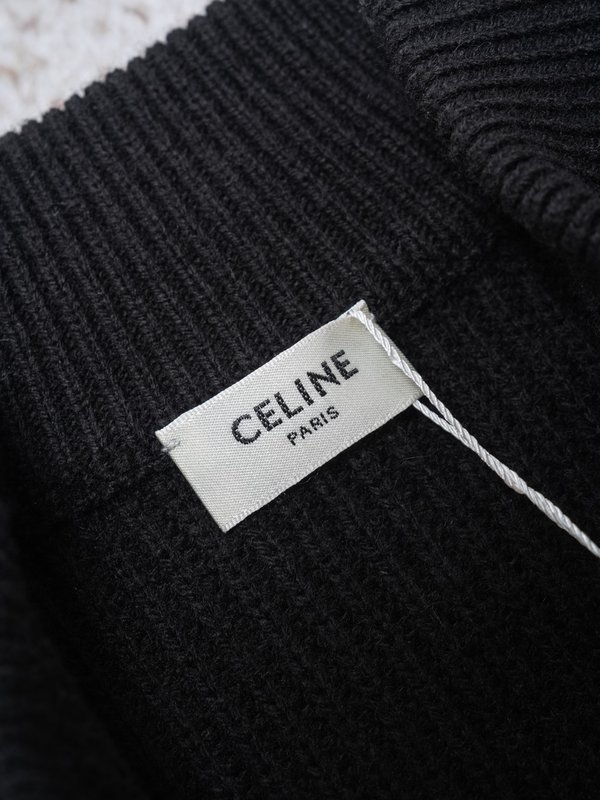 CELIN* 블랙 골지 니트 지퍼 가디건 001-278959