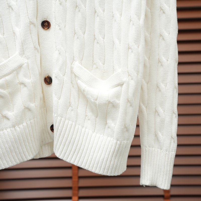 Ralph Lauren 화이트 V넥 니트 001-279117