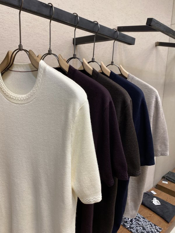 Loro Piana 니트 반팔 티셔츠 클래식 디자인 아 001-279315