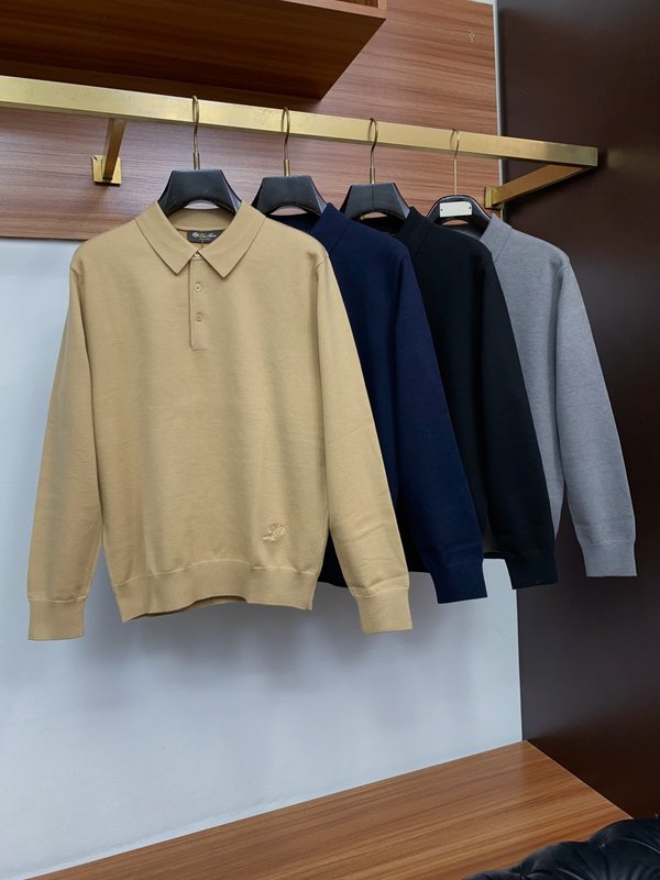 로로피아나 남성 라운드넥 울 스웨터 001-279337
