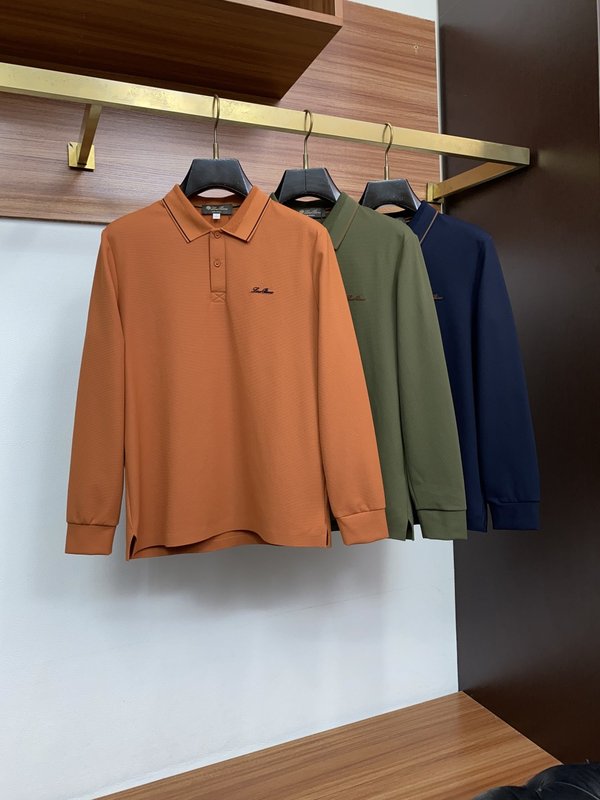 로로피아나 남성 클래식 긴팔 폴로 셔츠 001-279346
