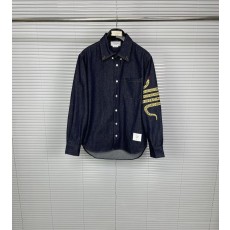 뱀 해 한정 자수 데님 셔츠 001-279431