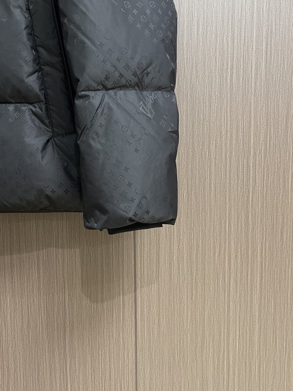 LV 탈부착 후드 자카드 패딩 점퍼 001-279957