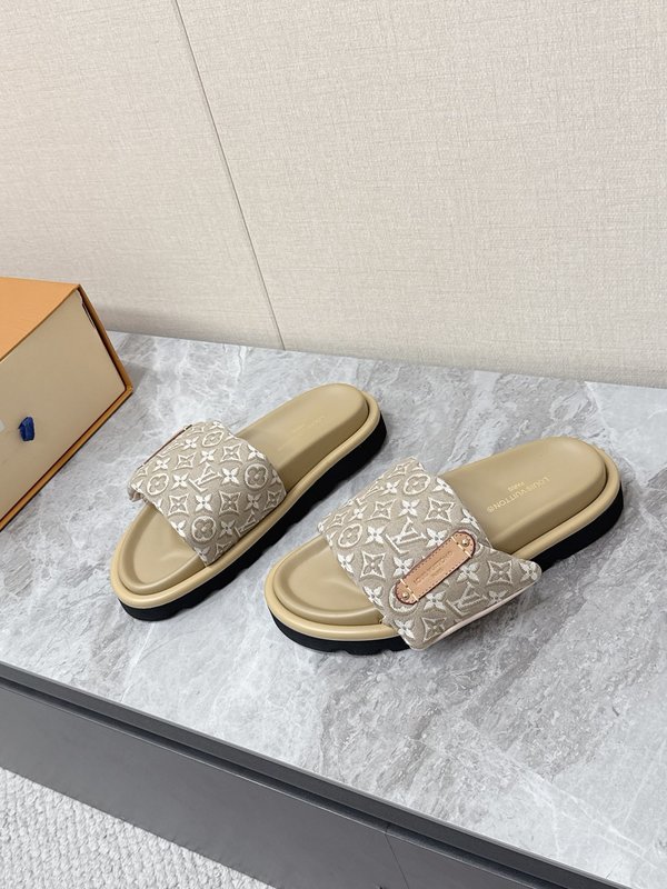 LV 커플 스타일 데님 슬리퍼 001-280518