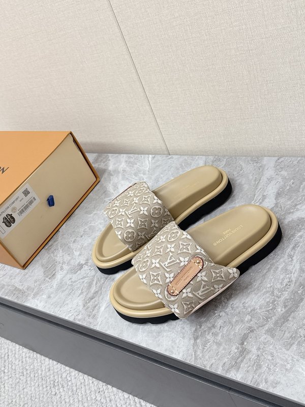 LV 커플 스타일 데님 슬리퍼 001-280518