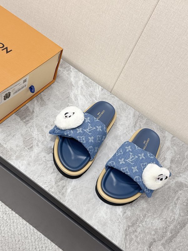 LV 커플 스타일 데님 슬리퍼 001-280524