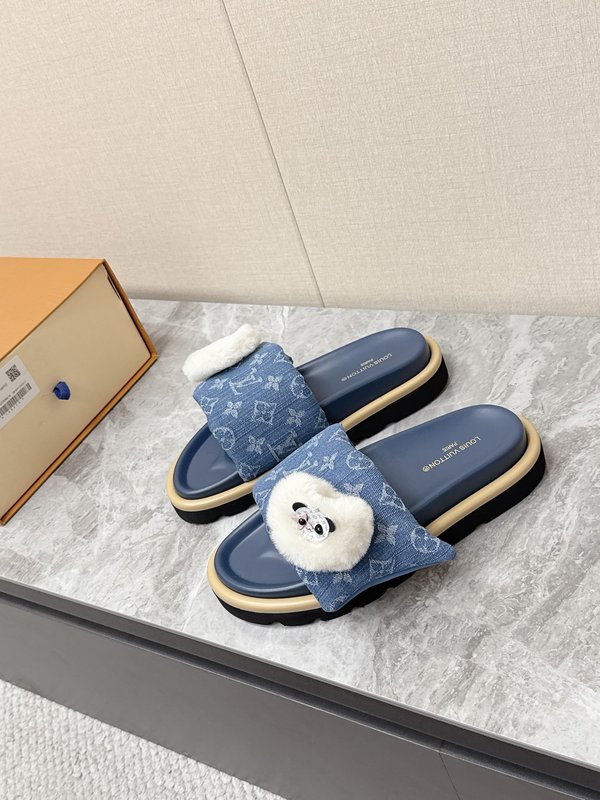 LV 커플 스타일 데님 슬리퍼 001-280524