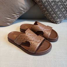 LV 슬리퍼 송아지 가죽 브라운 미드솔 001-280543