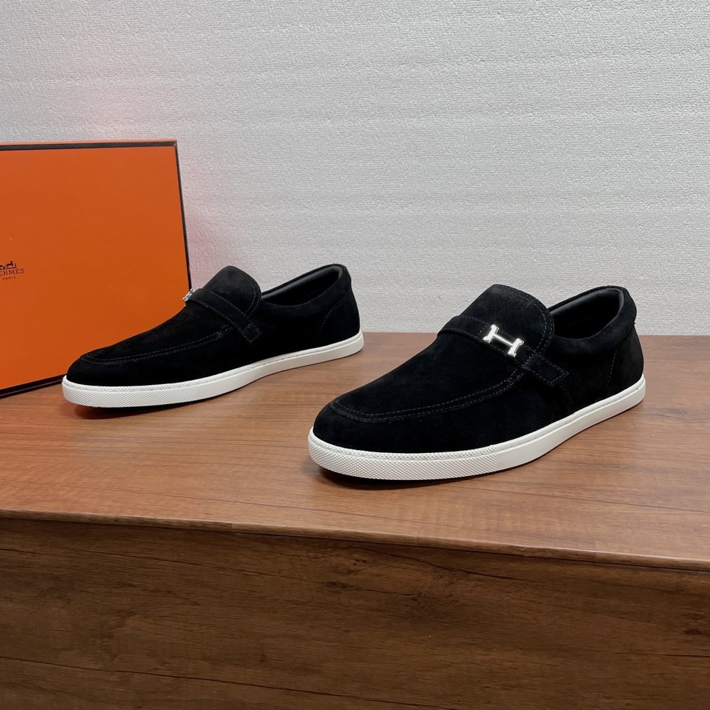 에르메스 남성 스웨이드 가죽 로퍼 001-280857