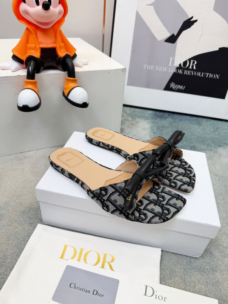 디올 리본 여성 슬리퍼 001-281098