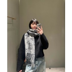 LOEWE LW 스트라이프 롱 스카프 캐시미어 001-282469