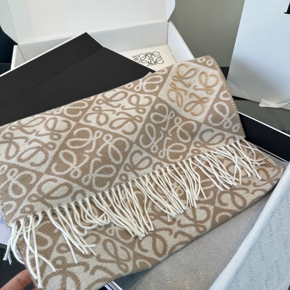 LOEWE 로에베 양면 울 캐시미어 스카프 001-282468