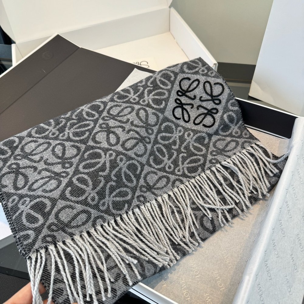 LOEWE 로에베 양면 울 캐시미어 스카프 001-282468
