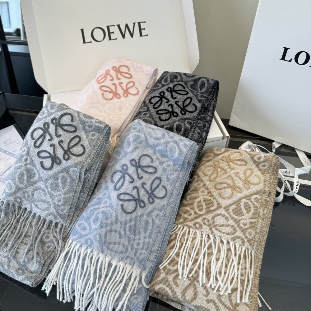 LOEWE 로에베 양면 울 캐시미어 스카프 001-282468