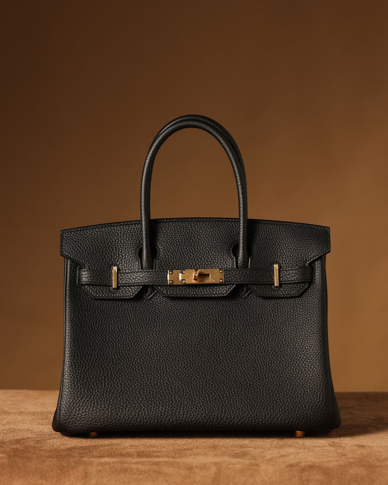 에르메스 BirkIn 30cm 블랙 골드 버클 001-282488