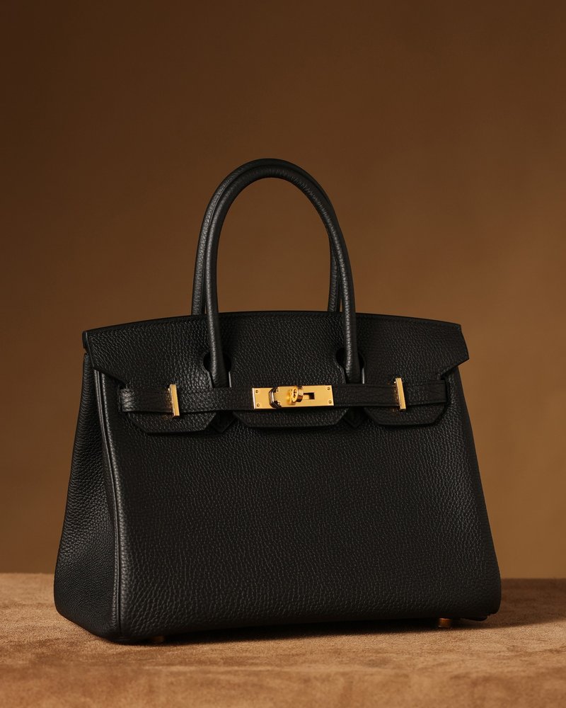 에르메스 BirkIn 30cm 블랙 골드 버클 001-282488