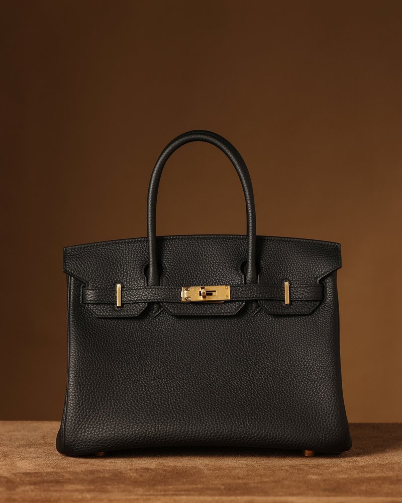 에르메스 BirkIn 30cm 블랙 골드 버클 001-282488