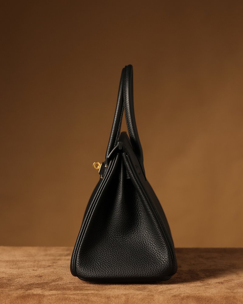 에르메스 BirkIn 30cm 블랙 골드 버클 001-282488