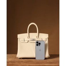 에르메스 버킨백 25cm 밀키화이트 실버버클 001-282492