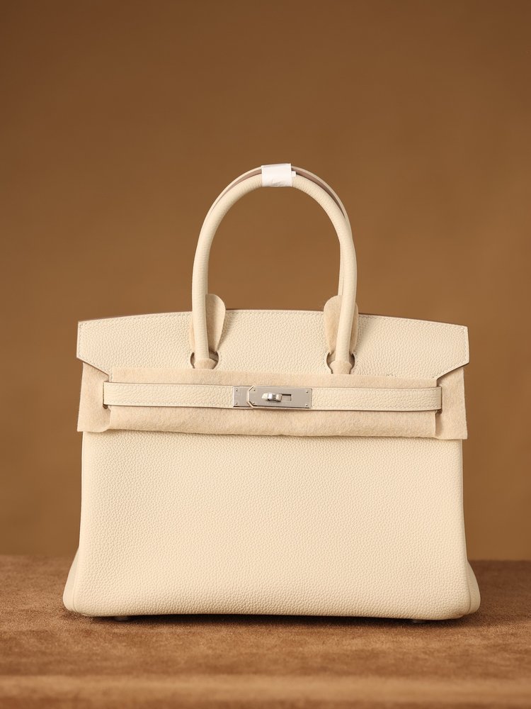 에르메스 버킨30cm 크림시크 실버 버클 오리지널 토고 001-282494