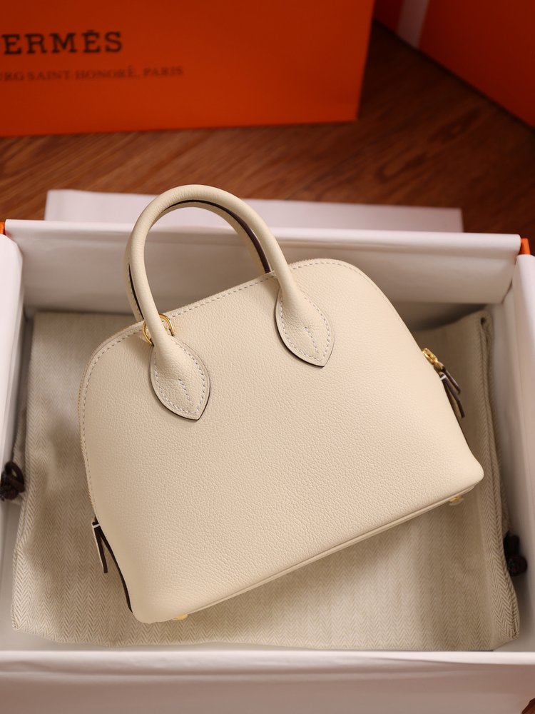 에르메스 Bolide 보스턴백 19cm 산양가죽 크림 001-282501