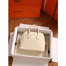 에르메스 Bolide 보스턴백 19cm 산양가죽 크림 001-282501
