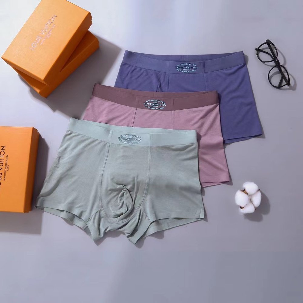 LV 자카드 통기성 남성 팬티 3개입 001-282954