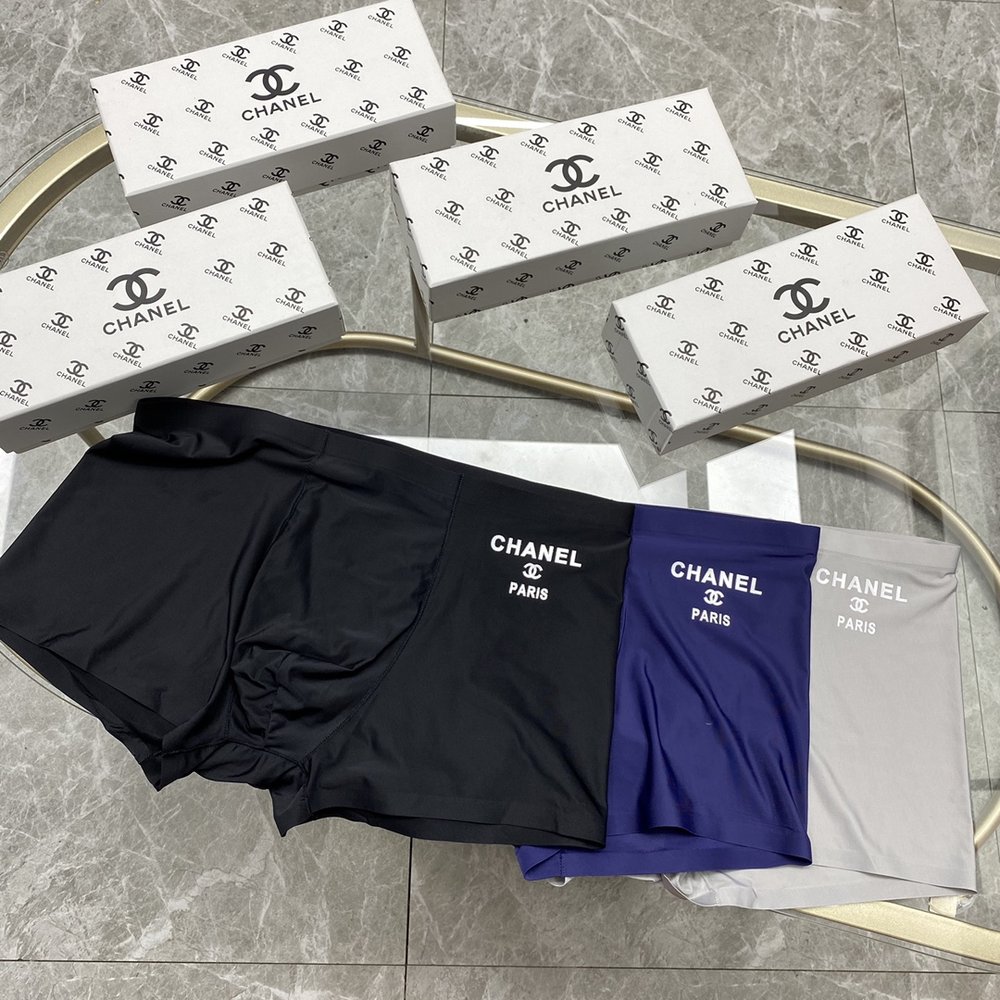 샤넬 스타일 남성 팬티 아이스실크 3개입 세트 001-282956