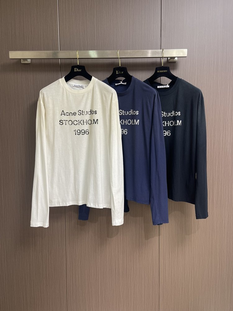 Acne Studios 레터 프린트 빈티지 롱슬리브 티 001-283042