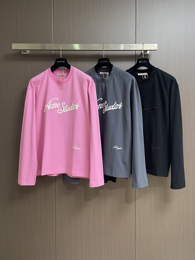 Acne Studios 자수 로고 긴팔 티셔츠 001-283098