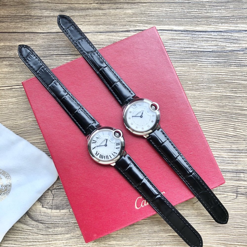 까르띠에 발롱 블루 석영 시계 33mm 001-284053