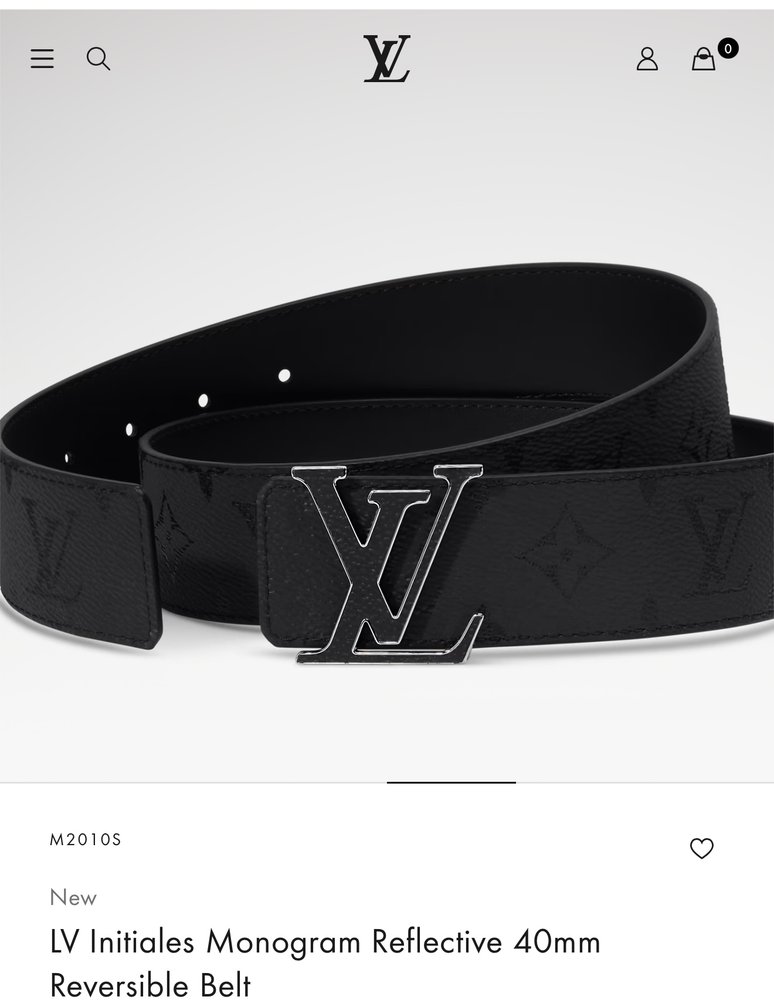 LV Initiales Monogram 반사 가역 벨트 001-284220