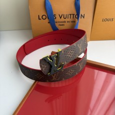 LV 모노그램 양면 벨트 빨간색 검정색 4.0cm 001-284233