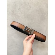 에르메스 투톤 그라데이션 오토매틱 버클 남성 벨트 001-284277