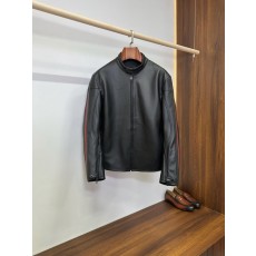 구찌 클래식 웨빙 스트립 모터사이클 스탠드 칼라 가죽 001-284586